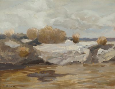 Schneeschmelze an der Amper von Ludwig Dill als Kunstdruck auf Leinwand