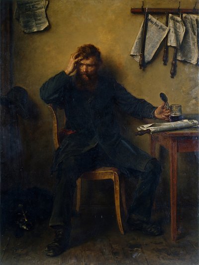 Der Unzufriedene von Ludwig Knaus als Kunstdruck auf Leinwand