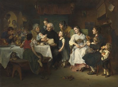 Die Taufe von Ludwig Knaus als Kunstdruck auf Leinwand