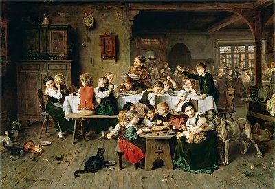 Ein Kinderfest von Ludwig Knaus als Kunstdruck auf Leinwand