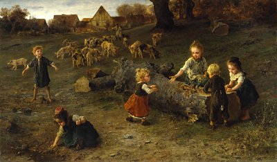 Matschkuchen von Ludwig Knaus als Kunstdruck auf Leinwand