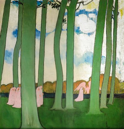Landscape with green trees von María Gutierrez Blanchard als Kunstdruck auf Leinwand