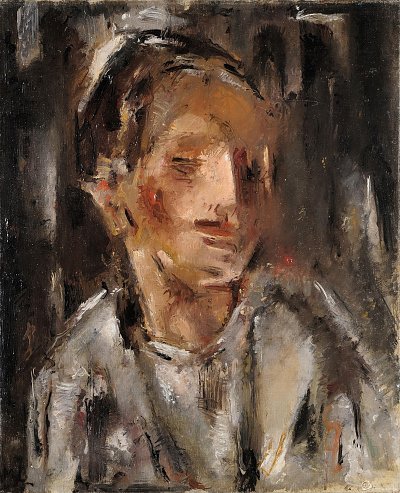 cabeza de mujer von María Gutierrez Blanchard als Kunstdruck auf Leinwand