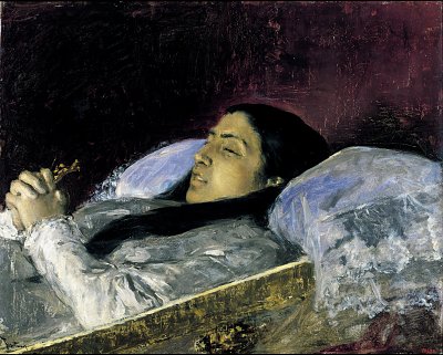 Miss Del Castillo on her Deathbed von Maria Fortuny als Kunstdruck auf Leinwand