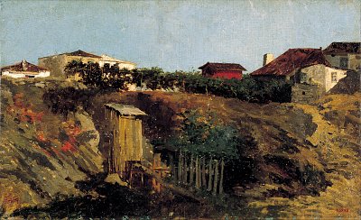 Portici Landscape von Maria Fortuny als Kunstdruck auf Leinwand