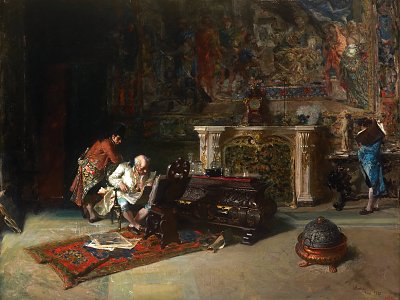 The Print Collector von Maria Fortuny als Kunstdruck auf Leinwand