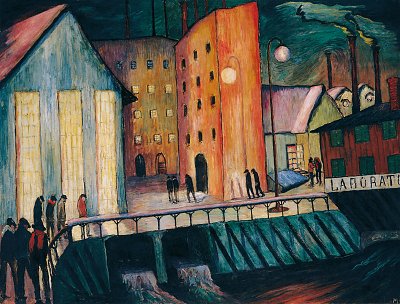 Nachtschicht 1924 von Marianne von Werefkin als Kunstdruck auf Leinwand