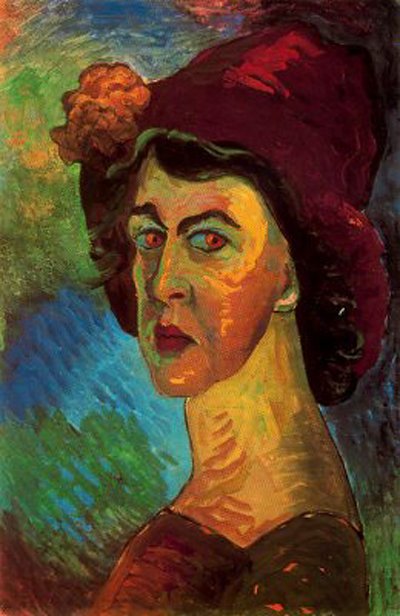 Selbstportrait von Marianne von Werefkin als Kunstdruck auf Leinwand