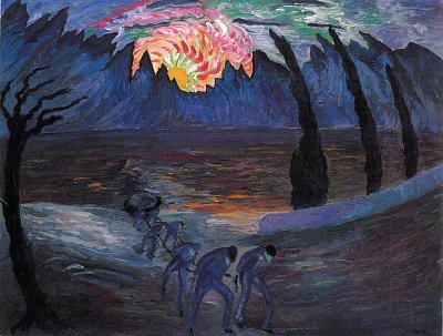 Sonnenaufgang von Marianne von Werefkin als Kunstdruck auf Leinwand