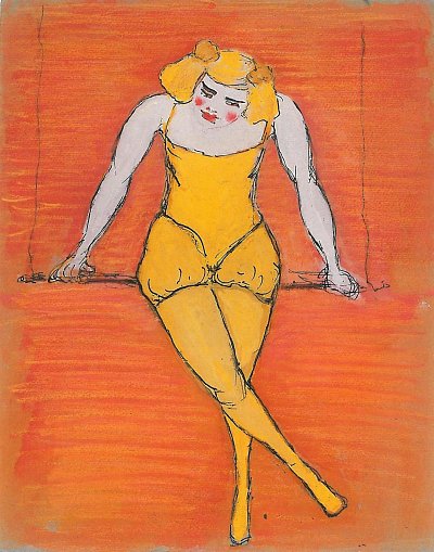 Trapezkuenstlerin von Marianne von Werefkin als Kunstdruck auf Leinwand