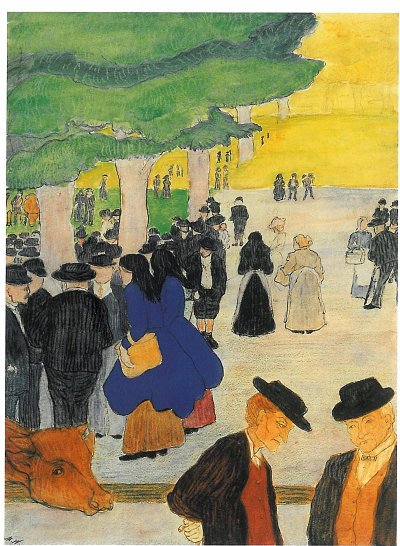 Viehmarkt von Marianne von Werefkin als Kunstdruck auf Leinwand