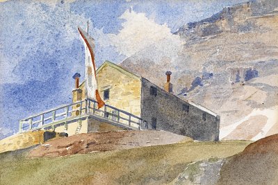 Das Schutzhaus am Großglockner von Marie Egner als Kunstdruck auf Leinwand