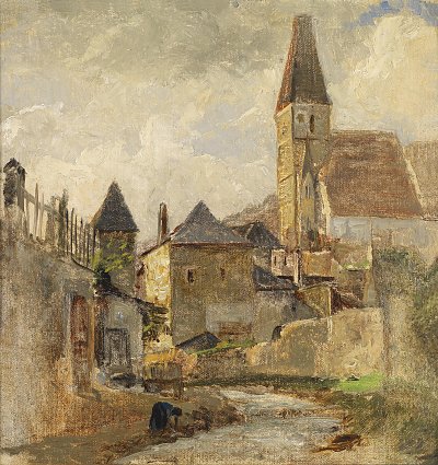 Motiv aus Weißenkirchen in der Wachau von Marie Egner als Kunstdruck auf Leinwand