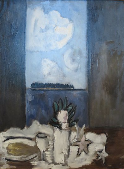 Flower and Star on Window von Marsden Hartley als Kunstdruck auf Leinwand