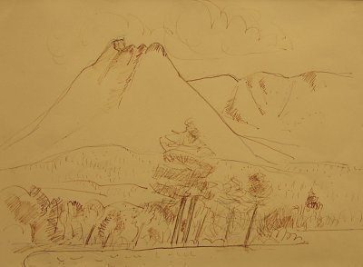 katahdin drawing von Marsden Hartley als Kunstdruck auf Leinwand