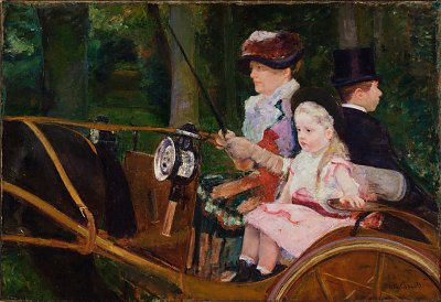 A Woman and a Girl Driving von Mary Cassatt als Kunstdruck auf Leinwand