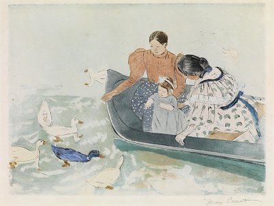 Feeding the ducks von Mary Cassatt als Kunstdruck auf Leinwand