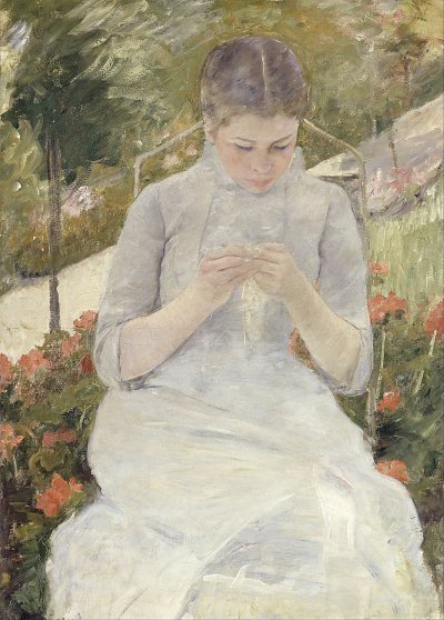 Girl in the Garden von Mary Cassatt als Kunstdruck auf Leinwand