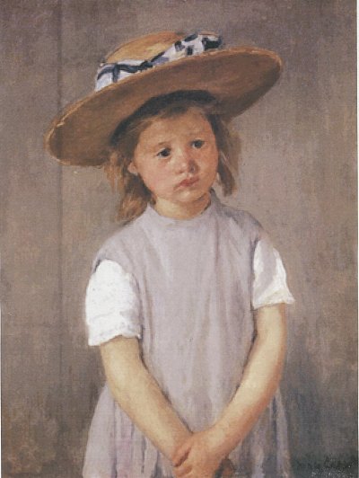Girl with a.Strawhat von Mary Cassatt als Kunstdruck auf Leinwand