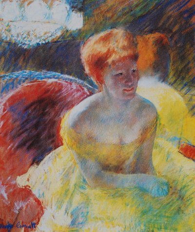Lydia leaning on her arms von Mary Cassatt als Kunstdruck auf Leinwand