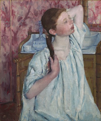 Mary_Cassatt_ _Girl Arranging Her Hair von Mary Cassatt als Kunstdruck auf Leinwand