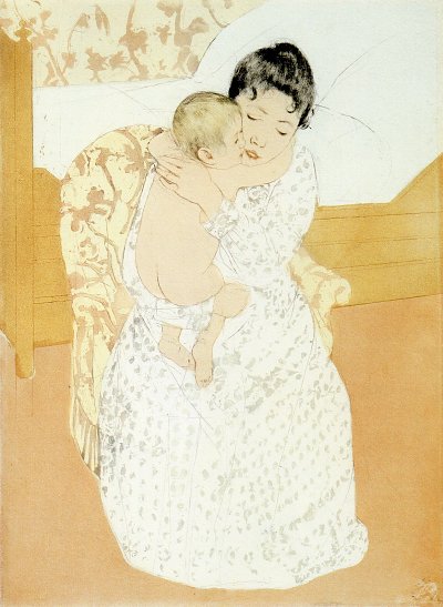 Maternal Caress von Mary Cassatt als Kunstdruck auf Leinwand