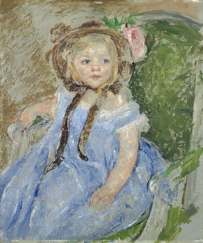 Sara mit einem dunklen Haeubchen von Mary Cassatt als Kunstdruck auf Leinwand