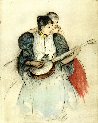 The Mandolin Players von Mary Cassatt als Kunstdruck auf Leinwand