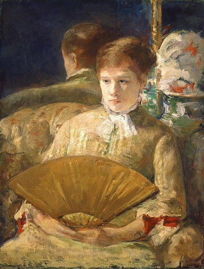 Woman with a Fan von Mary Cassatt als Kunstdruck auf Leinwand