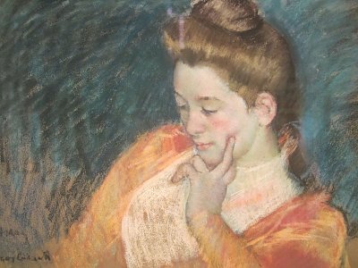 portrait of a young woman von Mary Cassatt als Kunstdruck auf Leinwand