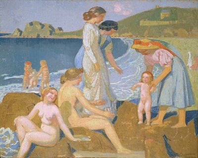 Female bathers at Perros Guirec von Maurice Denis als Kunstdruck auf Leinwand