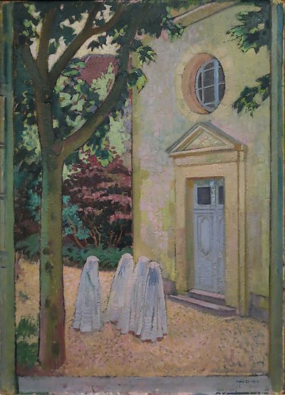 Les Communiantes Devant Le Prieure von Maurice Denis als Kunstdruck auf Leinwand