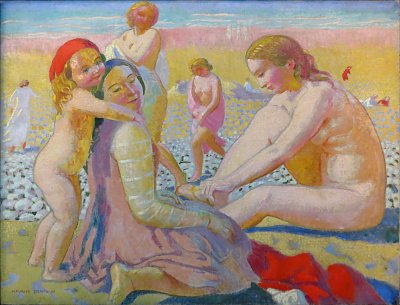 Plage Au Bonnet Rouge von Maurice Denis als Kunstdruck auf Leinwand
