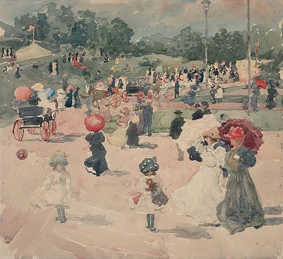 Carnival Franklin Park Boston von Maurice Prendergast als Kunstdruck auf Leinwand