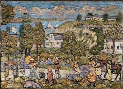 Landscape Near Nahant von Maurice Prendergast als Kunstdruck auf Leinwand