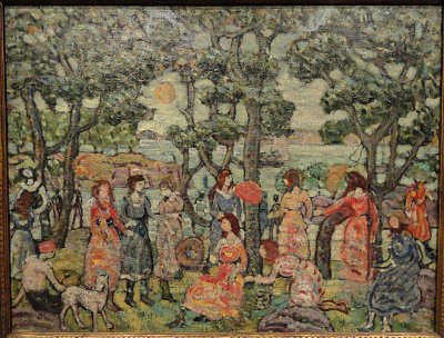 Landscape with Figures von Maurice Prendergast als Kunstdruck auf Leinwand
