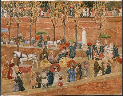 Pincian Hill Rome von Maurice Prendergast als Kunstdruck auf Leinwand