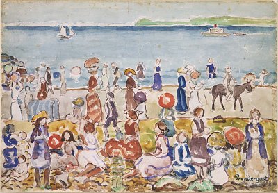 Revere Beach No. 2 von Maurice Prendergast als Kunstdruck auf Leinwand