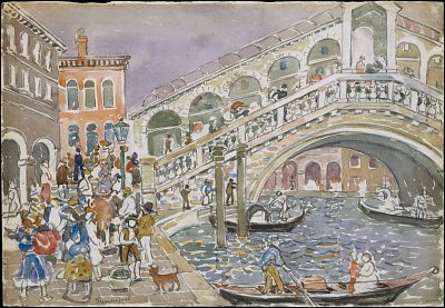 Rialto Bridge von Maurice Prendergast als Kunstdruck auf Leinwand
