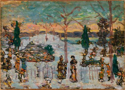Snow in April von Maurice Prendergast als Kunstdruck auf Leinwand