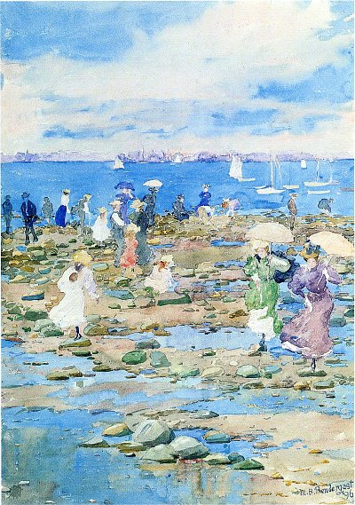 Summer visitors von Maurice Prendergast als Kunstdruck auf Leinwand