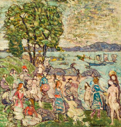 The bathing Cove von Maurice Prendergast als Kunstdruck auf Leinwand
