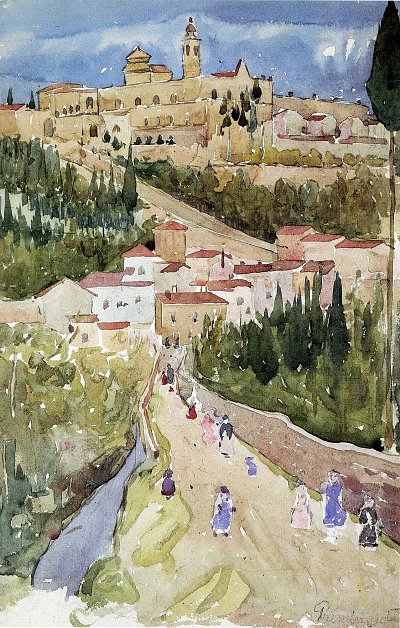 assisi von Maurice Prendergast als Kunstdruck auf Leinwand