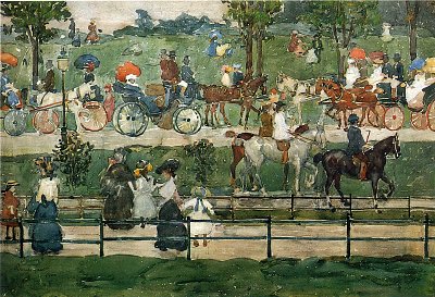 central park 1900 von Maurice Prendergast als Kunstdruck auf Leinwand