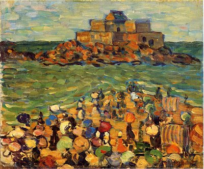 chateaubriand s tomb st malo von Maurice Prendergast als Kunstdruck auf Leinwand