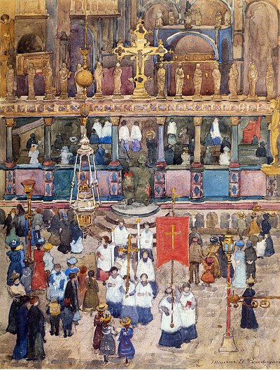 easter procession st mark s von Maurice Prendergast als Kunstdruck auf Leinwand