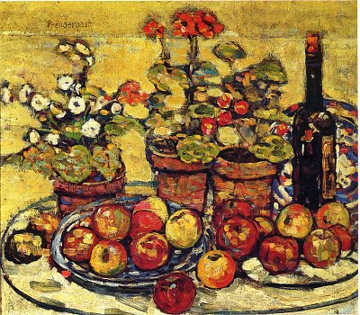 fruit and flowers von Maurice Prendergast als Kunstdruck auf Leinwand