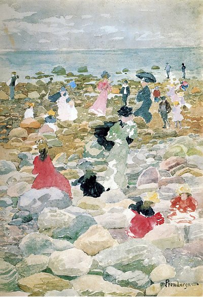 low tide nantucket von Maurice Prendergast als Kunstdruck auf Leinwand