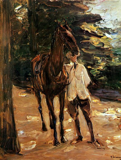 man with horse von Maurice Prendergast als Kunstdruck auf Leinwand