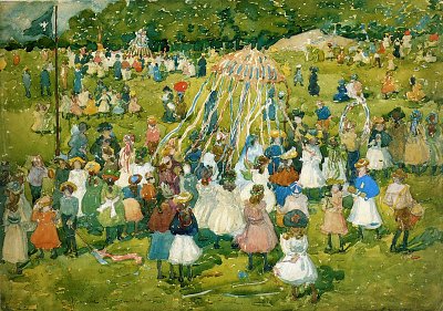 may day central park 1901 von Maurice Prendergast als Kunstdruck auf Leinwand